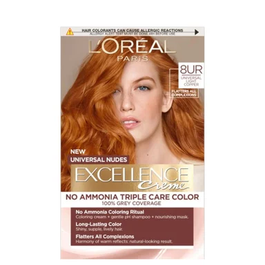 L'Oréal Paris Excellence Universal Nudes, безамонячна боя за коса номер, 8UR светло меден