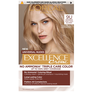 L'Oréal Excellence Creme Universal Nudes, Боя за коса, 9U много светло рус цвят
