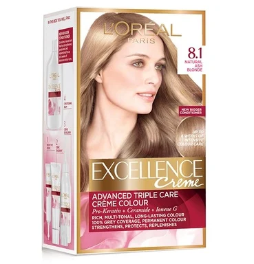 L'Oréal Excellence Creme, Боя за коса, 8.1 пепеляво рус