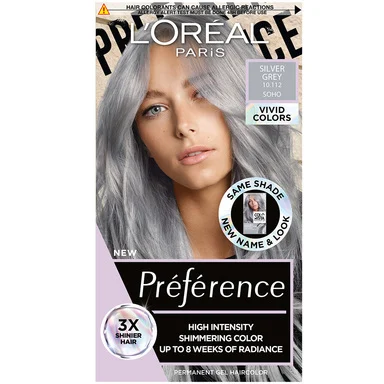 L'Oréal Preference Vivid Colors, Боя за коса, 10.112 сребристо сив цвят