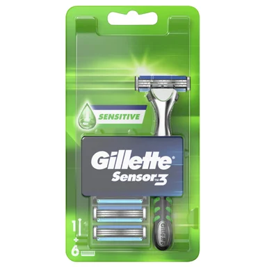 Gillette Sensor3 Sensitive, Самобръсначка с 5 резервни ножчета