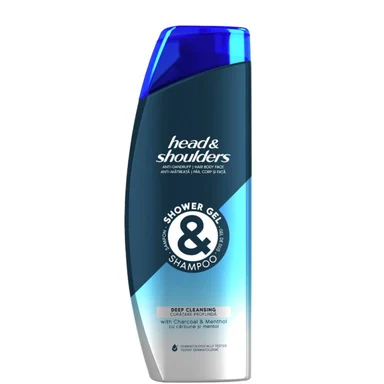 Head & Shoulders, Deep Cleansing 2в1, шампоан и душ гел за мъже, 360 мл.