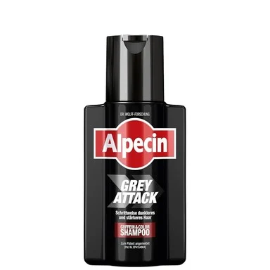 Alpecin, Grey Attack, оцветяващ шампоан с кофеин за посивели коси, 200 мл.