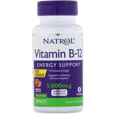 Витамин B12, 5000 мкг, 100 таблетки, от Natrol