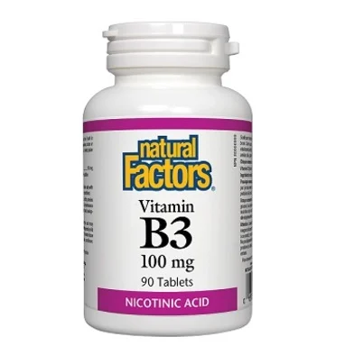 Витамин В3, 90 таблетки, 100 мг, от Natural Factors