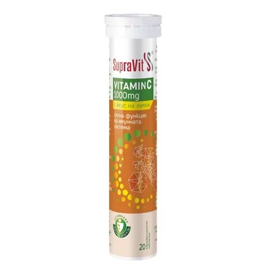 SupraVit, Витамин C, 1000 мг, 20 ефервесцентни таблетки, от Kendy Pharma