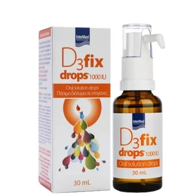Витамин D3 Fix, 1000 IU, капки, 30 мл, от Intermed