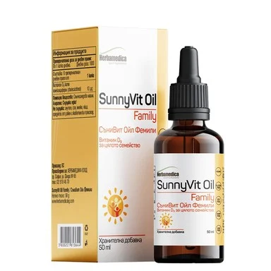 Sunnyvit Oli Family, Витамин D3, капки, 50 мл, от Herbamedica