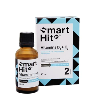 Smarthit, Витамин D3 + K2 на капки, 30 мл, от Valentis