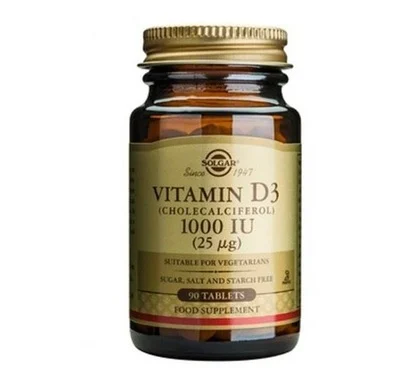 Витамин D3, 1000 IU, 25 мкг, 90 таблетки, от Solgar