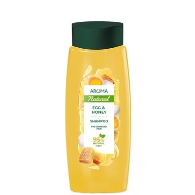 Aroma Natural, шампоан с яйце и мед за увредена коса, 400 мл.