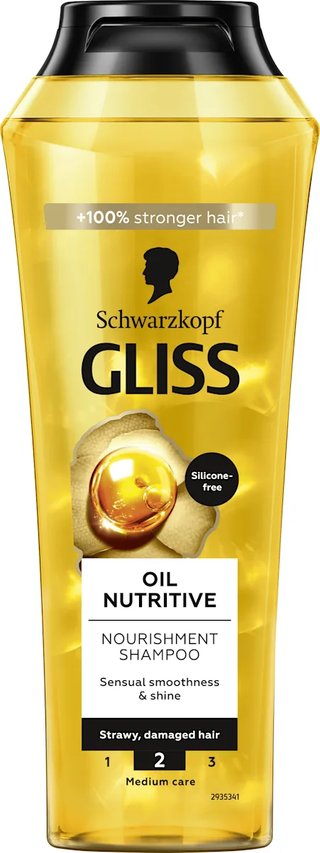 Gliss Oil Nutritive, шампоан с подхранващи масла за изтощена и суха коса, 250 мл.
