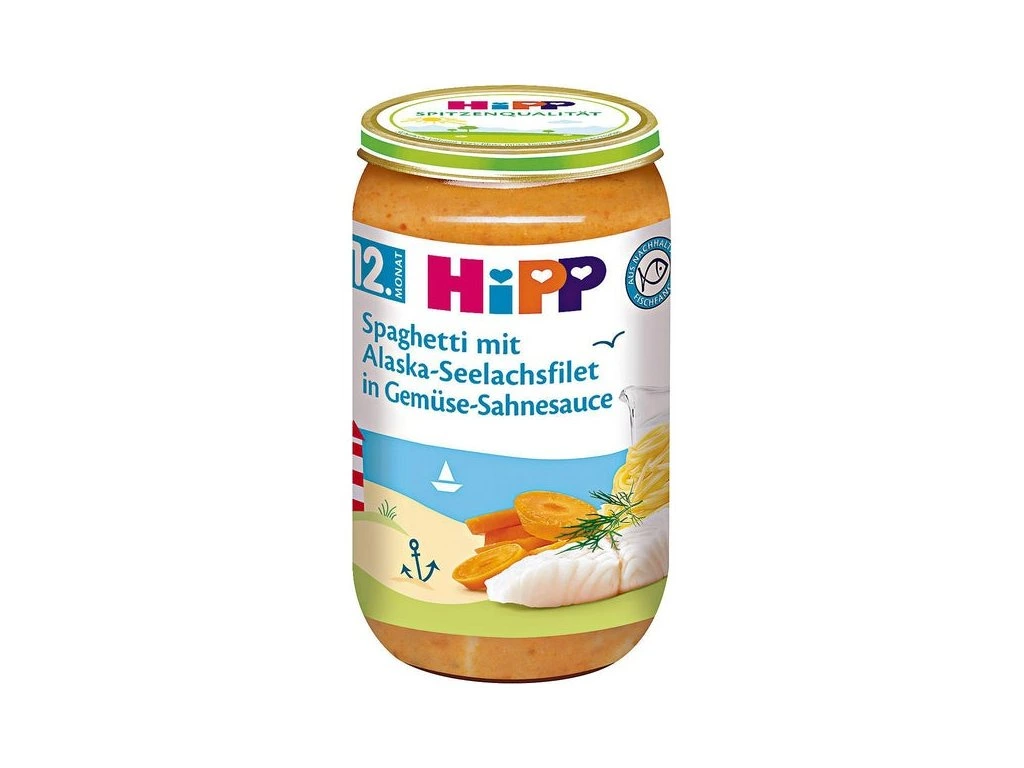 HiPP, пюре от спагети морска треска и зеленчуци, 12+ месеца, 250 гр.