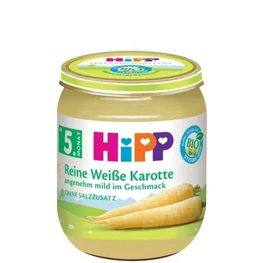 HiPP Bio, зеленчуково пюре бял морков, 5+ месеца, 125 гр.