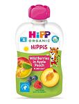 HiPP Hippies, плодова закуска от горски плод, ябълка и праскова, 4+месеца, 100 гр.