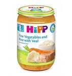 HiPP organic, пюре от зеленчуци с ориз и телешко, 8+ месеца, 220 гр.
