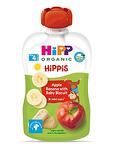 HiPP Hippies, плодова закуска от ябълка и банан с бисквити, 4+ месеца, 100 гр.