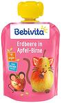 Bebivita, плодово пюре, пауч от ягода, круша и ябълка, 12+ месеца, 90 гр.