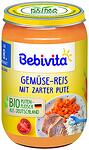 Bebivita, био пюре от зеленчуци и ориз с пуешко месо, 8+ месеца, 220 гр.