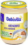 Bebivita, млечна каша "лека нощ" от грис с бисквити и банан, 6+ месеца, 190 гр.