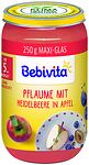 Bebivita, био пюре от ябълка, слива и боровинка, 5+ месеца, 250 гр.