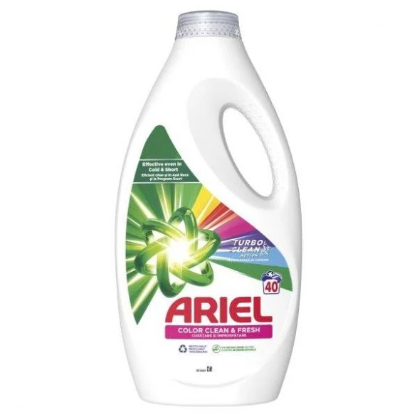 Ariel Color Clean & Fresh, течен перилен препарат, 40 изпирания, 2л.