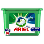 Ariel Mountain Spring, 14 изпирания, капсули за цветно пране