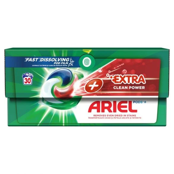 Ariel Pods + Extra Clean Power, 30 изпирания, капсули за цветно пране