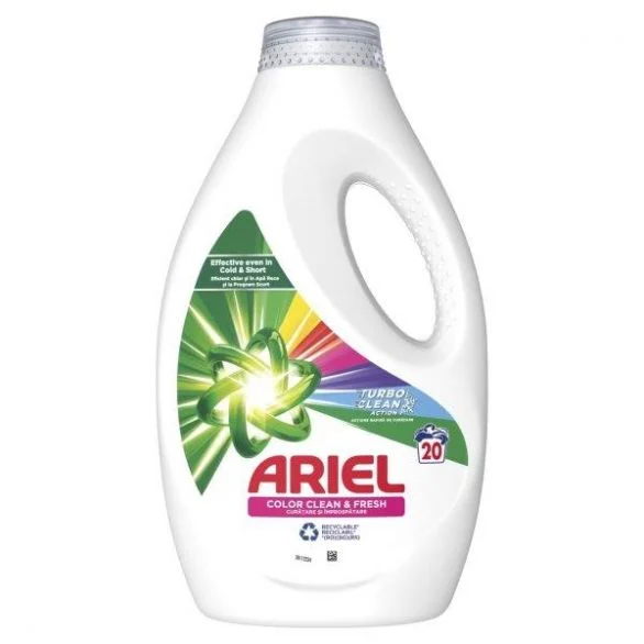 Ariel Color Clean & Fresh, течен перилен препарат, 20 изпирания, 1л.
