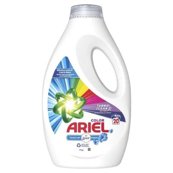 Ariel Color Touch of Lenor, течен перилен препарат, 20 изпирания, 1л.