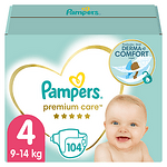 Пелени за бебе, Pampers Premium Care Mega Box, размер 4, 9-14 кг., 104 броя.