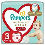 Пелени-гащички за бебе, Pampers Premium Care Pants Mega Box, Размер 3, 6-11 кг, 70 броя.