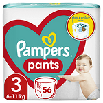 Пелени-гащички за бебе, Pampers Pants Carry Pack, размер 3, 6-11 кг., 56 броя.