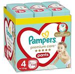 Пелени-гащички за бебе, Pampers Premium Care Pants, размер 4, 9-15 кг, 114 бр..