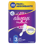 Always Platinum, Day & Night 3, дамски превръзки с крилца, 22 бр.