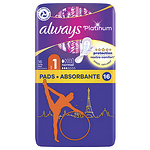 Always Platinum, Normal 1, Duo Pack, дамски превръзки с крилца, 16 бр.