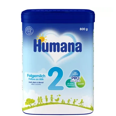 Humana 2, Преходно мляко за кърмачета, 6+ месеца, 800 г