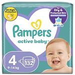 Пелени за бебе, Pampers Active Baby, размер 4, 9 -14 кг, 132 бр.