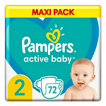 Пелени за бебе, Pampers Active Baby, размер 2, 4-8 кг, 72 бр.