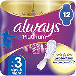 Always Platinum, Day & Night 3, Duo Pack, дамски превръзки с крилца, 12 бр.
