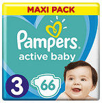 Пелени за бебе, Pampers Active Baby, размер 3, 6-10 кг, 66 бр.