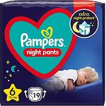 Нощни пелени-гащички за бебе, Pampers Night Pants, размер 6, 15+ кг, 19 бр.