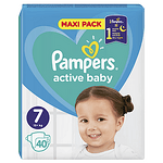 Пелени за бебе, Pampers Active Baby Extra Large, размер 7, 15+ кг, 40 бр.