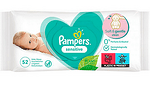 Мокри кърпички Pampers, Sensitive, 52 бр.