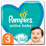 Пелени за бебе, Pampers Active Baby, размер 3, 6-10 кг, 104 бр.