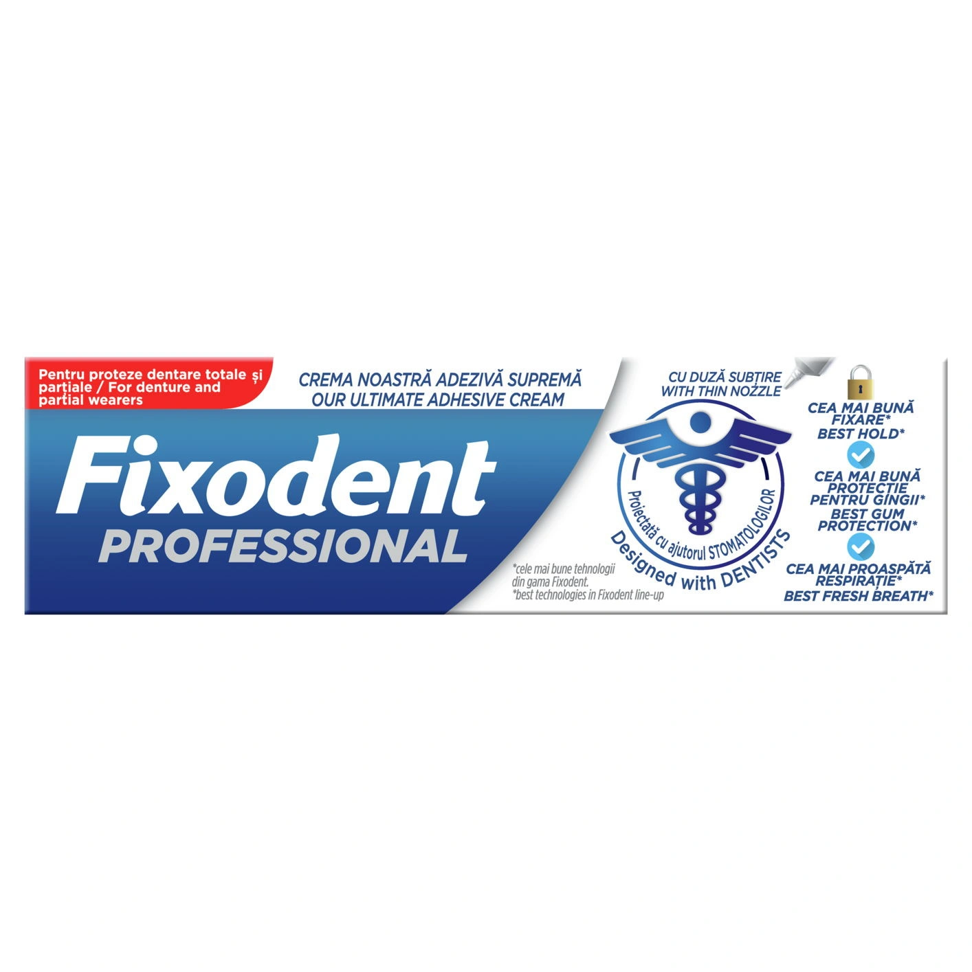 Fixodent Professional, Фиксиращ крем за зъбни протези, 40 гр.