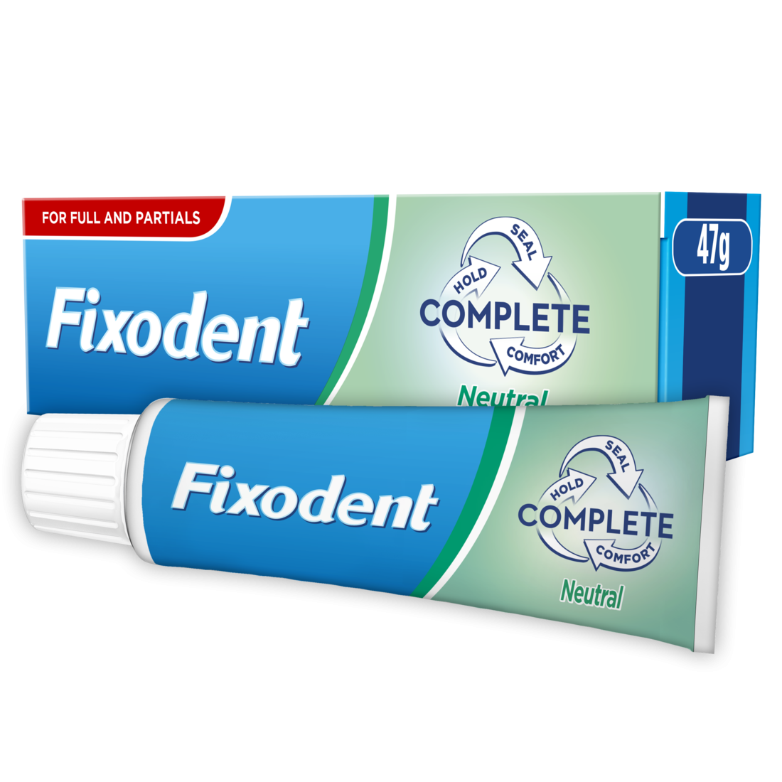 Fixodent Neutral Complete, Фиксиращ крем за зъбни протези, 47 гр.