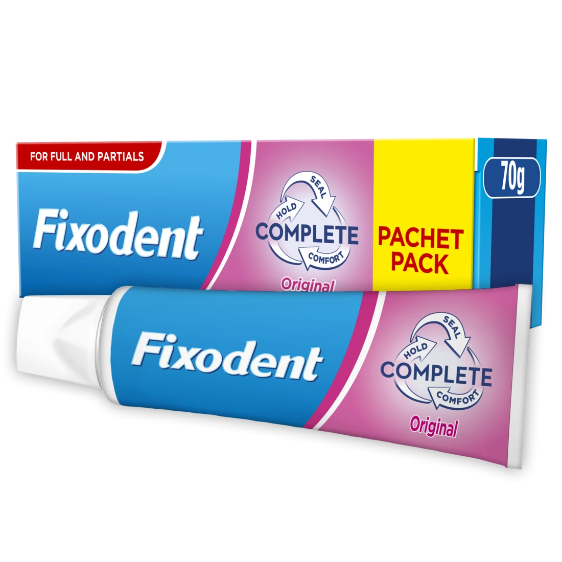 Fixodent Complete Original, Фиксиращ крем за зъбни протези, 70 гр.