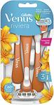 Gillette Venus 3 Riviera, дамска самобръсначка за еднократна употреба, 2 / 3 бр.