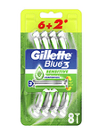 Gillette Blue 3 Plus Sensitive, самобръсначка за еднократна употреба, 8 бр.